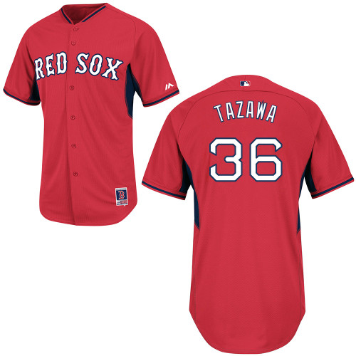Junichi Tazawa #36 MLB Jersey-Boston Red Sox Men's Authentic 2014 Cool Base BP Red Baseball Jersey